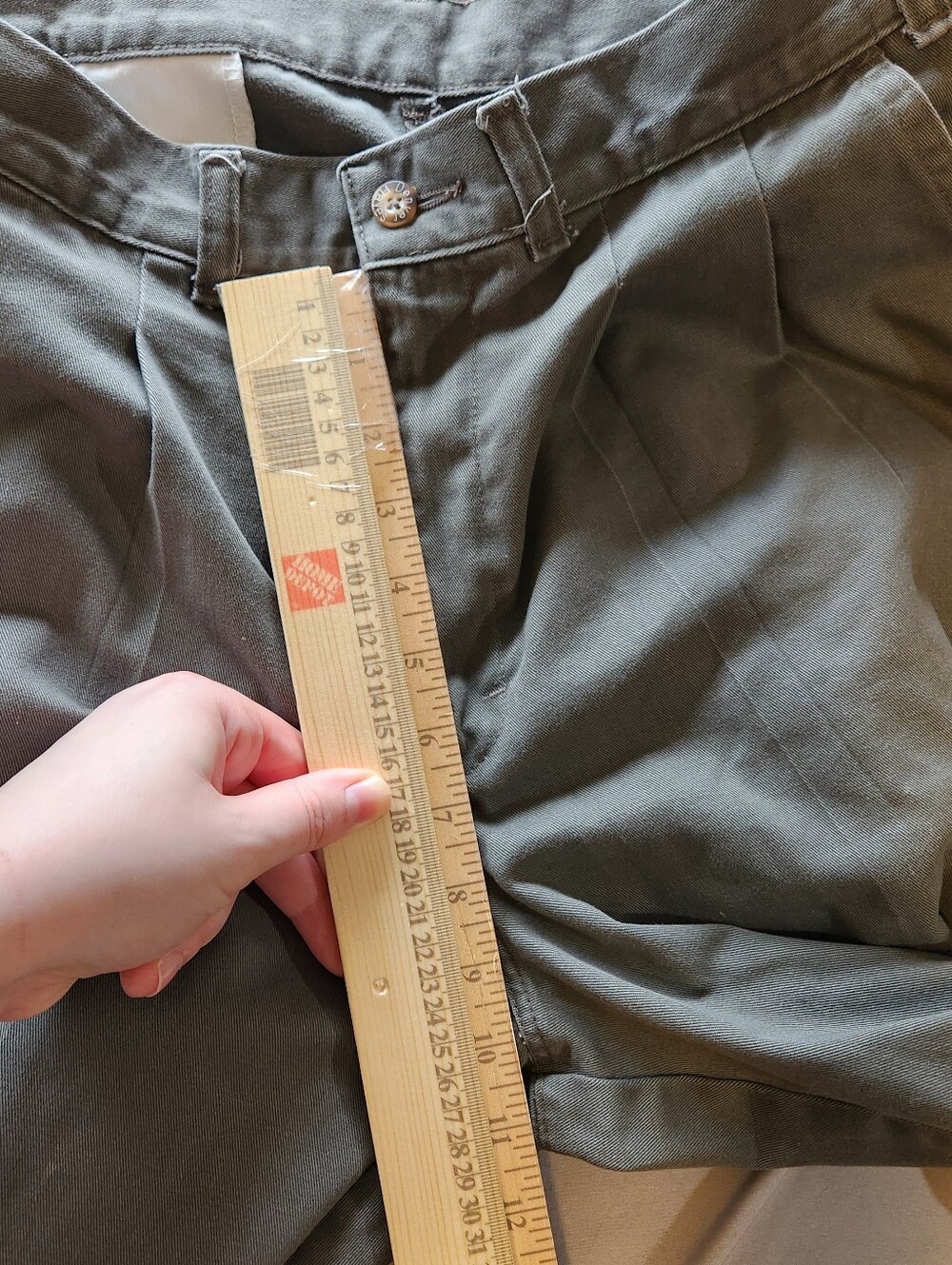 Denver Haynes VTG Olive Green Pleated Casual Pants Made In Canada Workwear - Picture 12 of 12